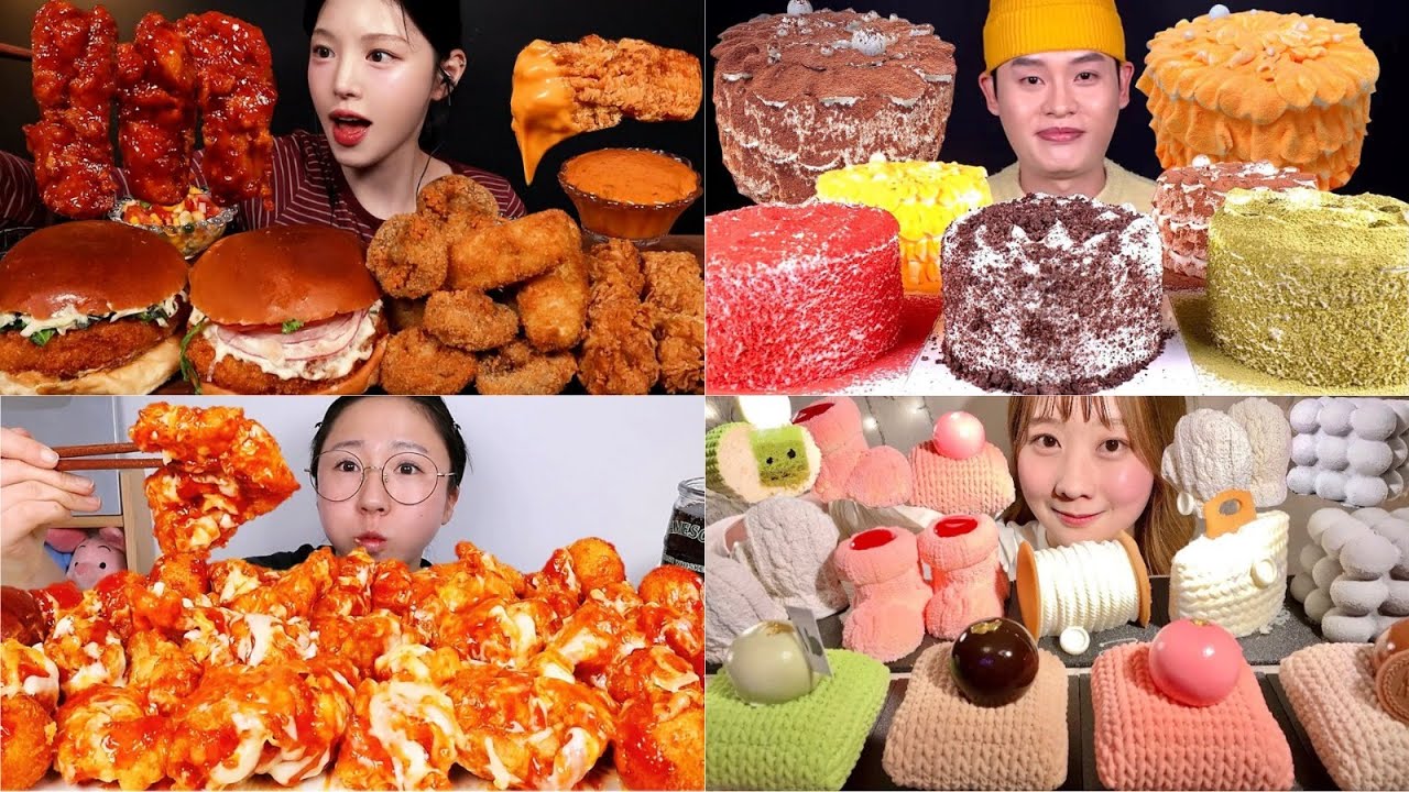 SPICY vs SWEET FOOD CHALLENGE 🔥🍰 Giant Fried Chicken, Colorful Cakes & ASMR Mukbang!”