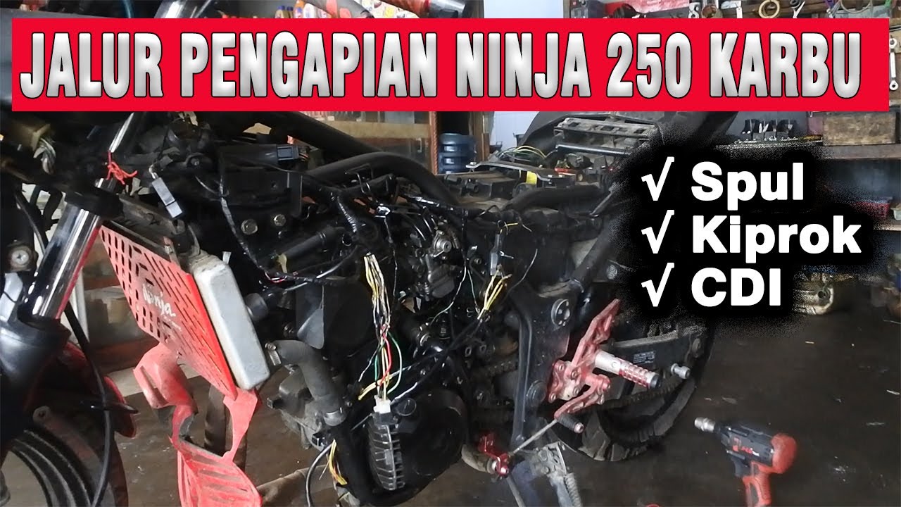 JALUR KABEL PENGAPIAN NINJA 250 KARBU || Spul,Kiprok,CDI ||