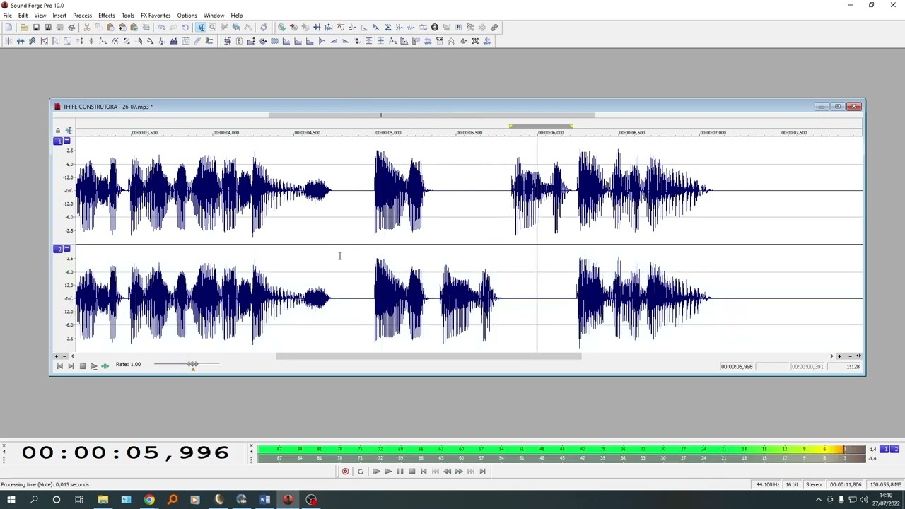 SOBREPONDO E COMBINANDO EFEITOS NO SOUND FORGE - 27-07-2022