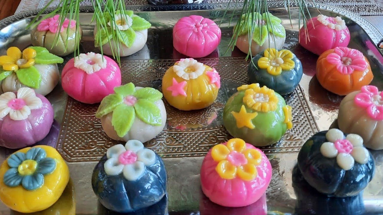Десерт на Чхусок !Рисовые пирожные-Сонпхен,Корейская Традиционная  сладость из рисовой муки!