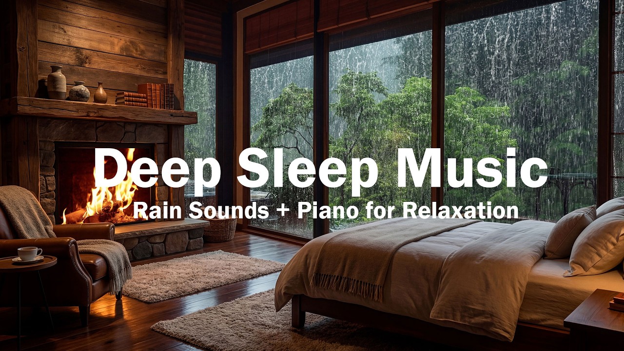 Deep Sleep Music – Relaxing Piano Music & Healing Rain Sounds for Beat Stress & Fall Asleep Fast