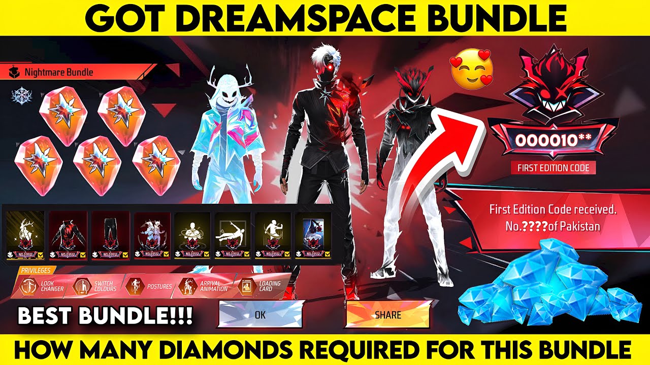 FREE FIRE LEGENDARY DREAMSPACE  BUNDLE | FREE FIRE I GOT NEW LEGENDARY BUNDLE DREAMSPACE