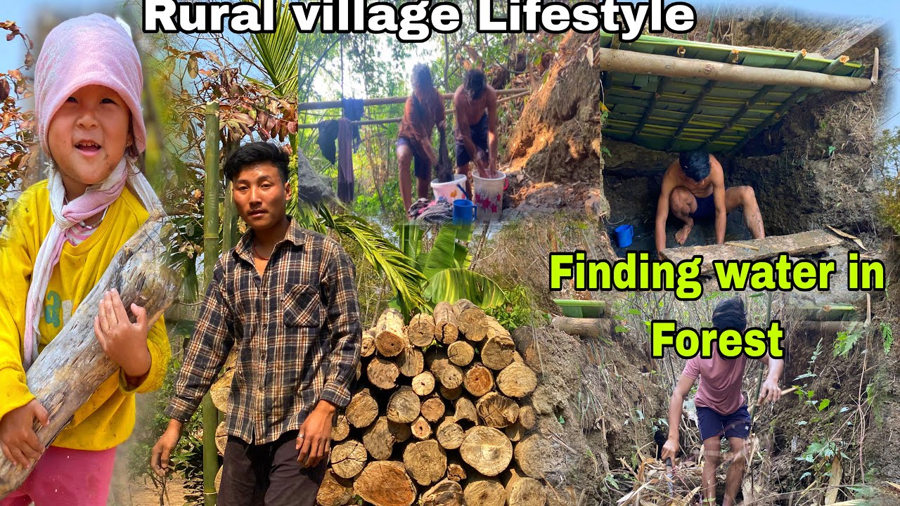 Finding WATER In the Forest with my husband// #villagevlog 