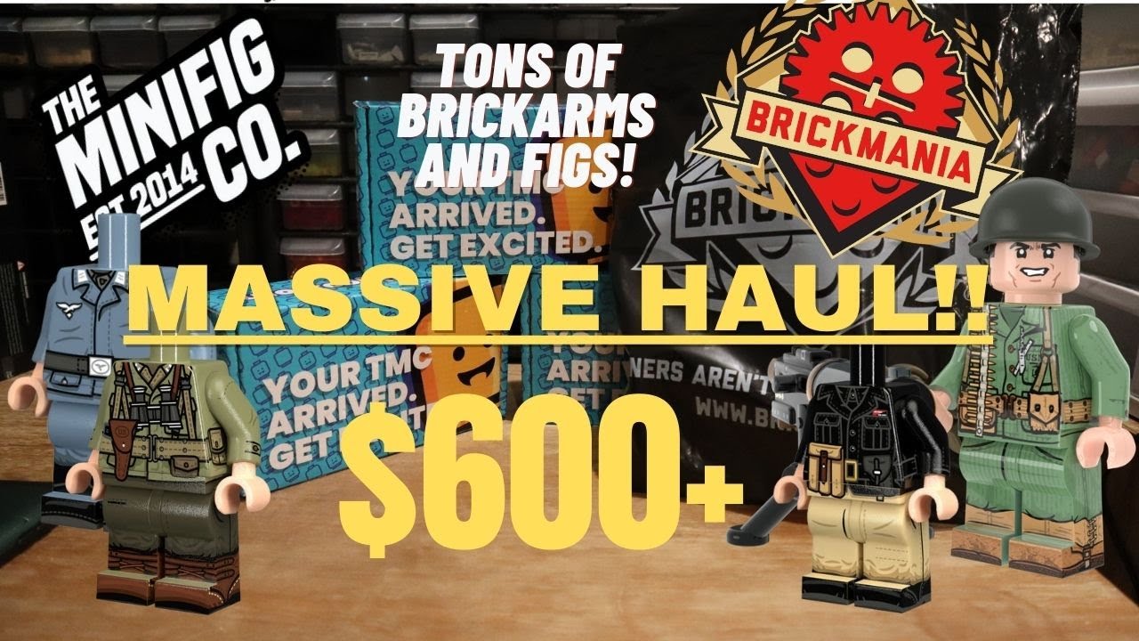 ($600+) Massive Brickmania and Minifigco Haul!! Tons Of Brickarms and Figs a lego ww2 haul!