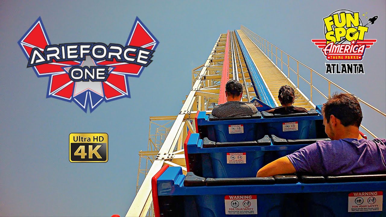 2023 ArieForce One Roller Coaster On Ride Middle Seat 4K POV Fun Spot America Atlanta