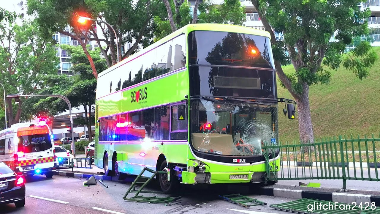 Dragging the bus out - Newly refurbished double decker crashes and gets stuck