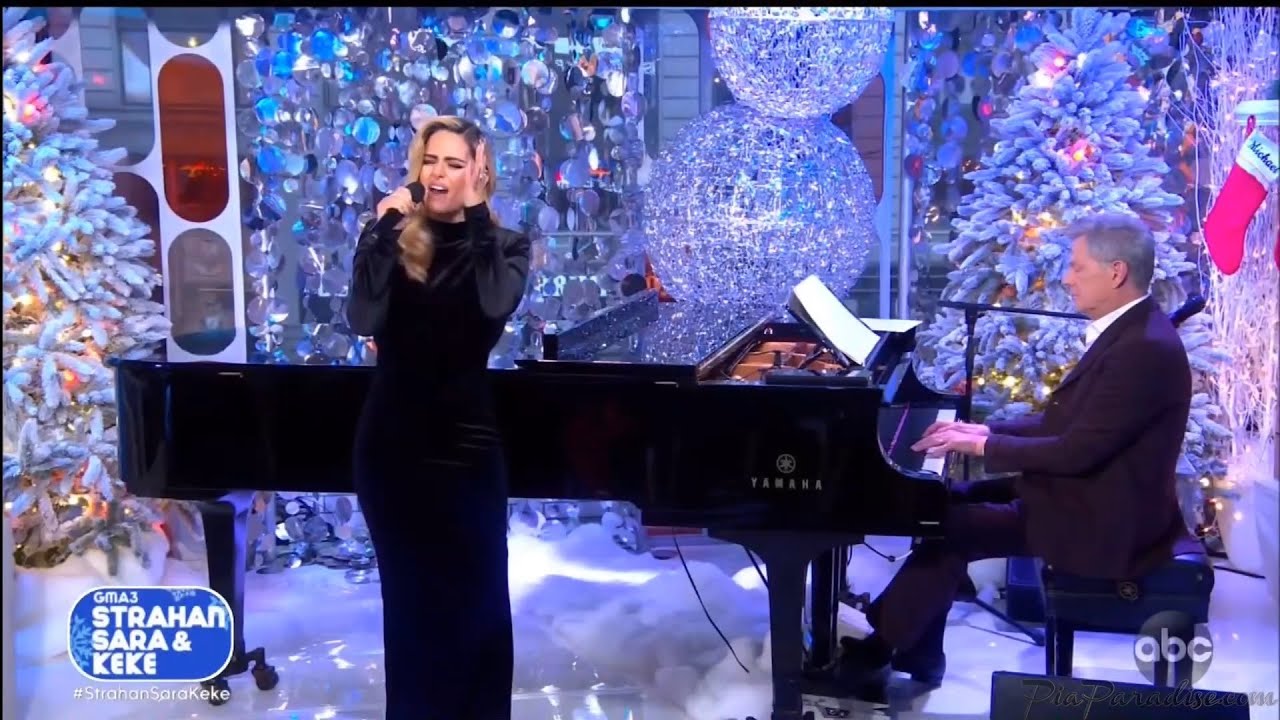 Pia Toscano performs with David Foster on Strahan, Sara And Keke - ABC-TV - 12/20/19