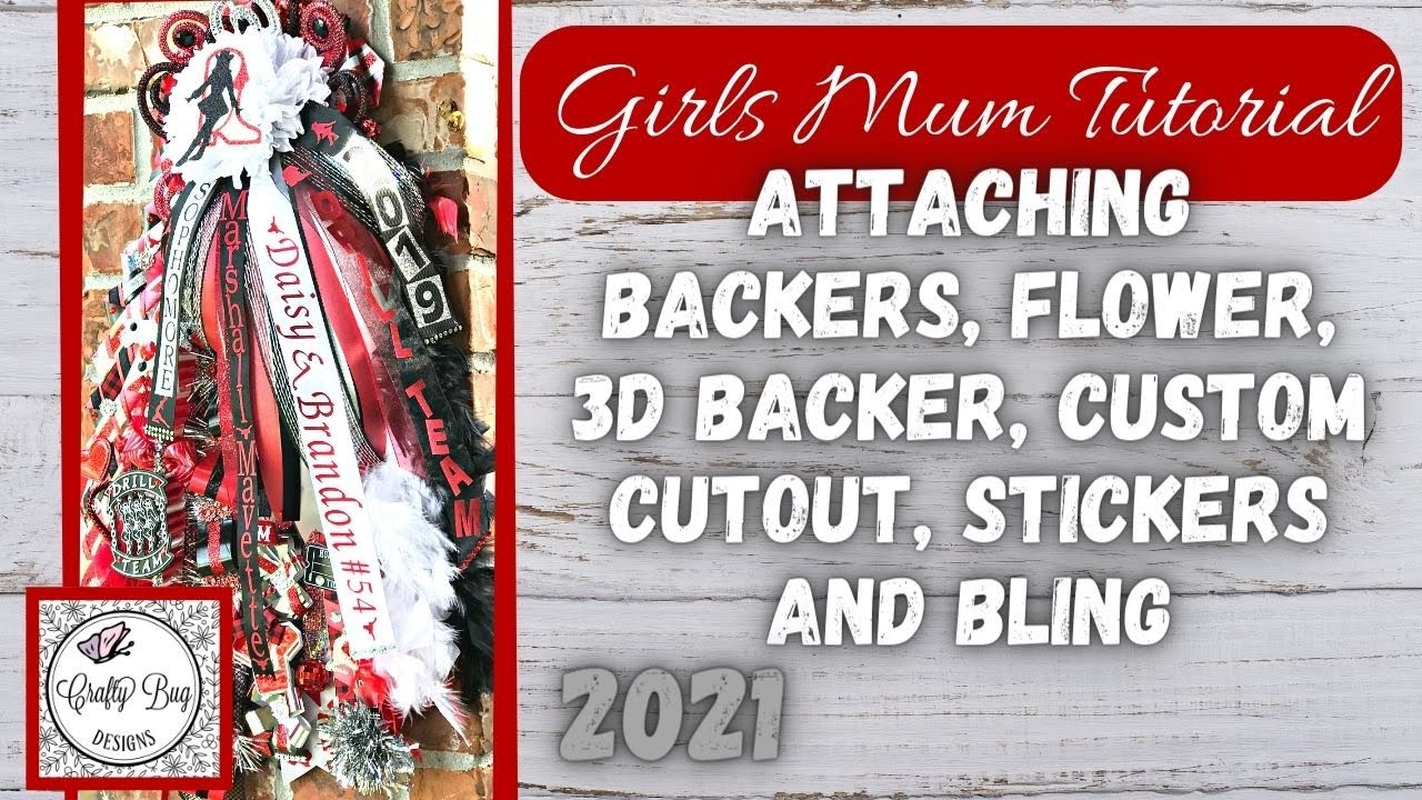 HOW TO MAKE A GIRLS HOMECOMING MUM; homecoming mums DIY; attaching half backer; flower, sections