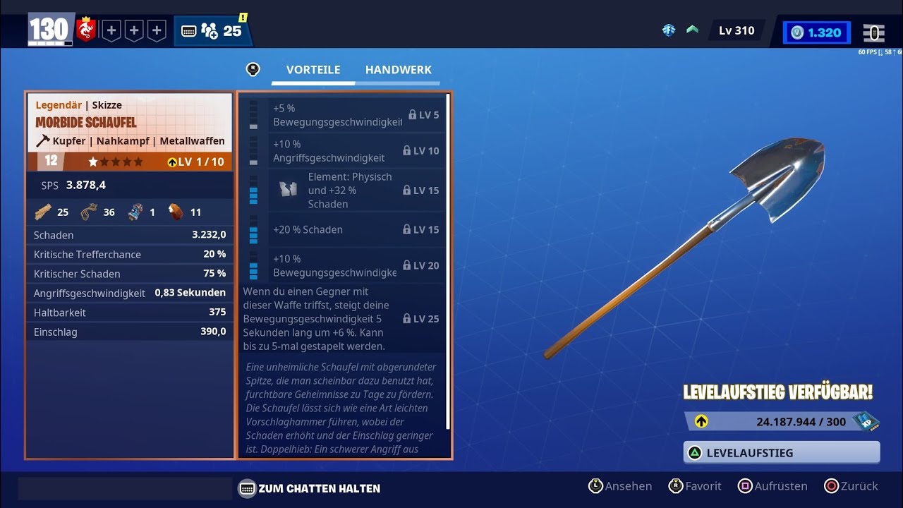 Fortnite RDW was kann die Morbide Schaufel?