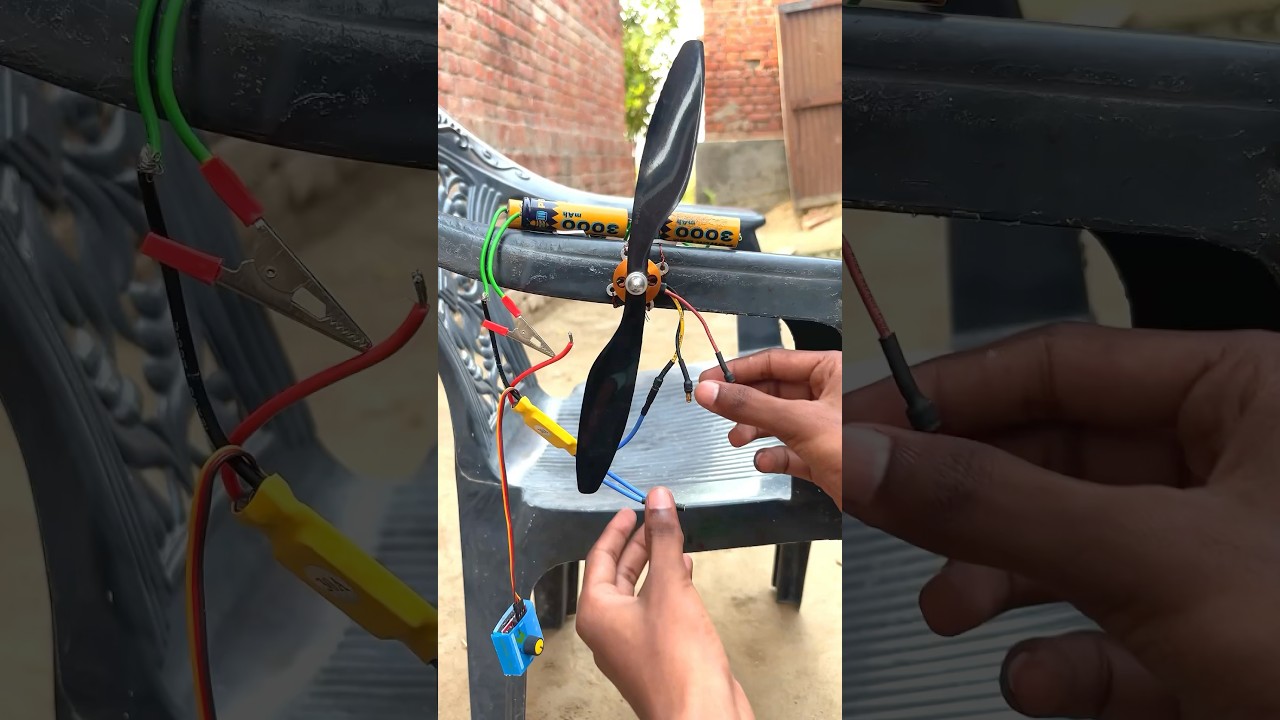 2wings Propeller Connect & Thrust Test On BLDC Drone Motor