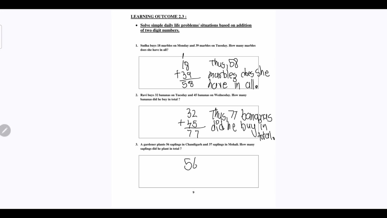Std 2 maths reasoning, mental ability 