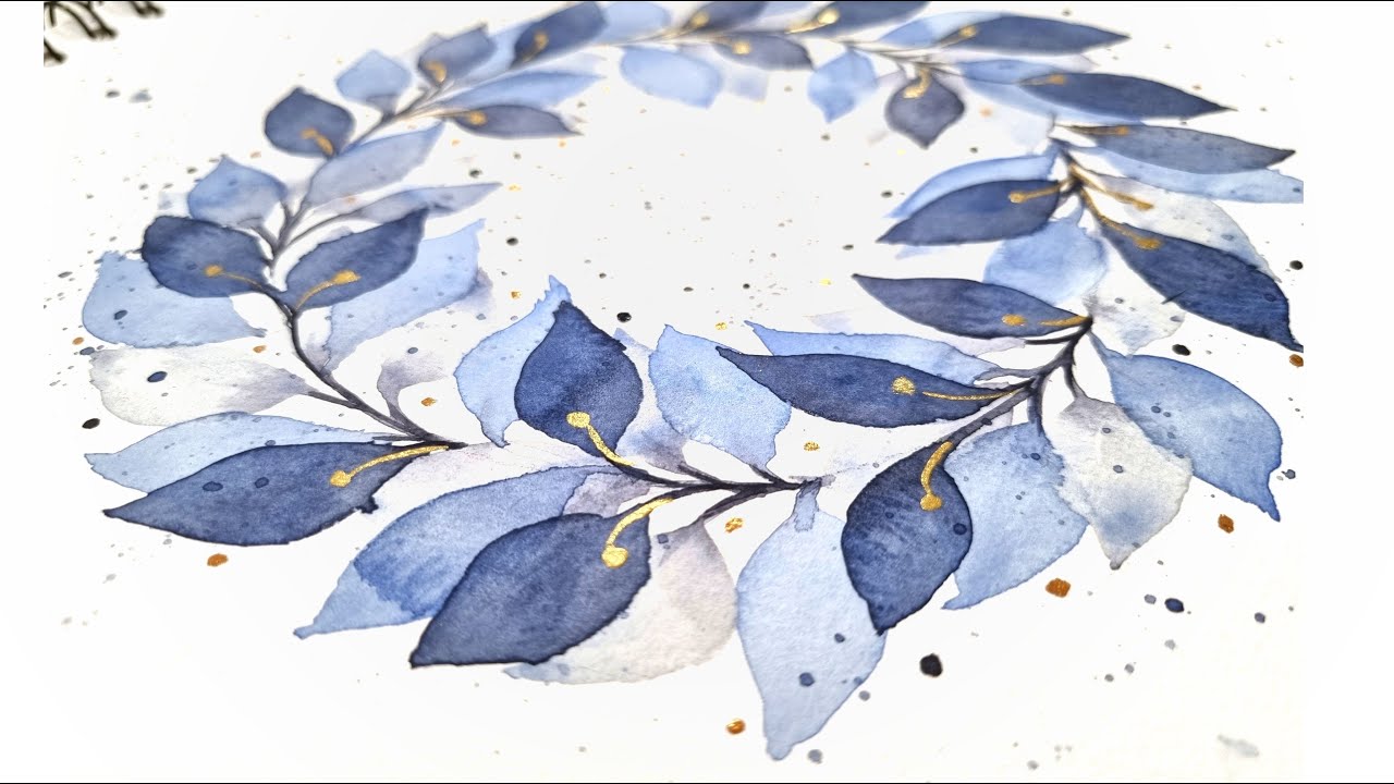 EASY Watercolor Christmas Wreath Tutorial Holiday Card for Beginners