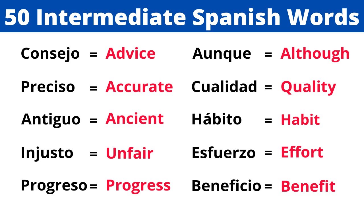 50 Essential Intermediate Spanish Words You Must Know!