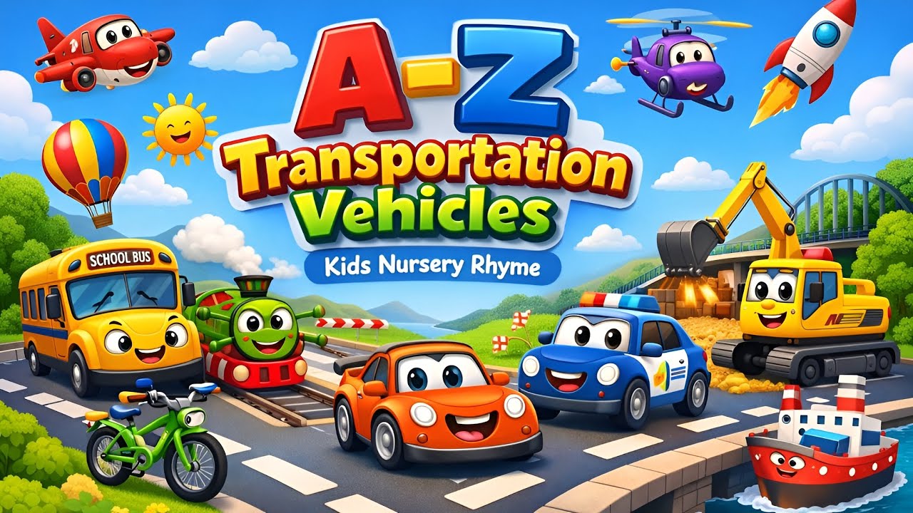 A To Z Transport Vehicles | Learn Vehicle Names | Transport Modes | ABC Song | Kids Rhymes & Songs