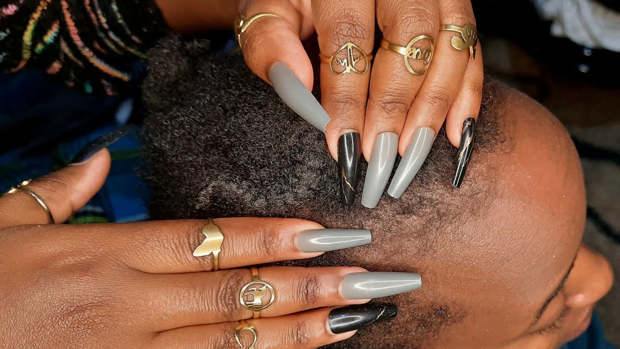 ASMR Scalp Scratching with Long Nails 💅  | Crispy sounds #asmr  #asmrsounds  #relax  #haircare