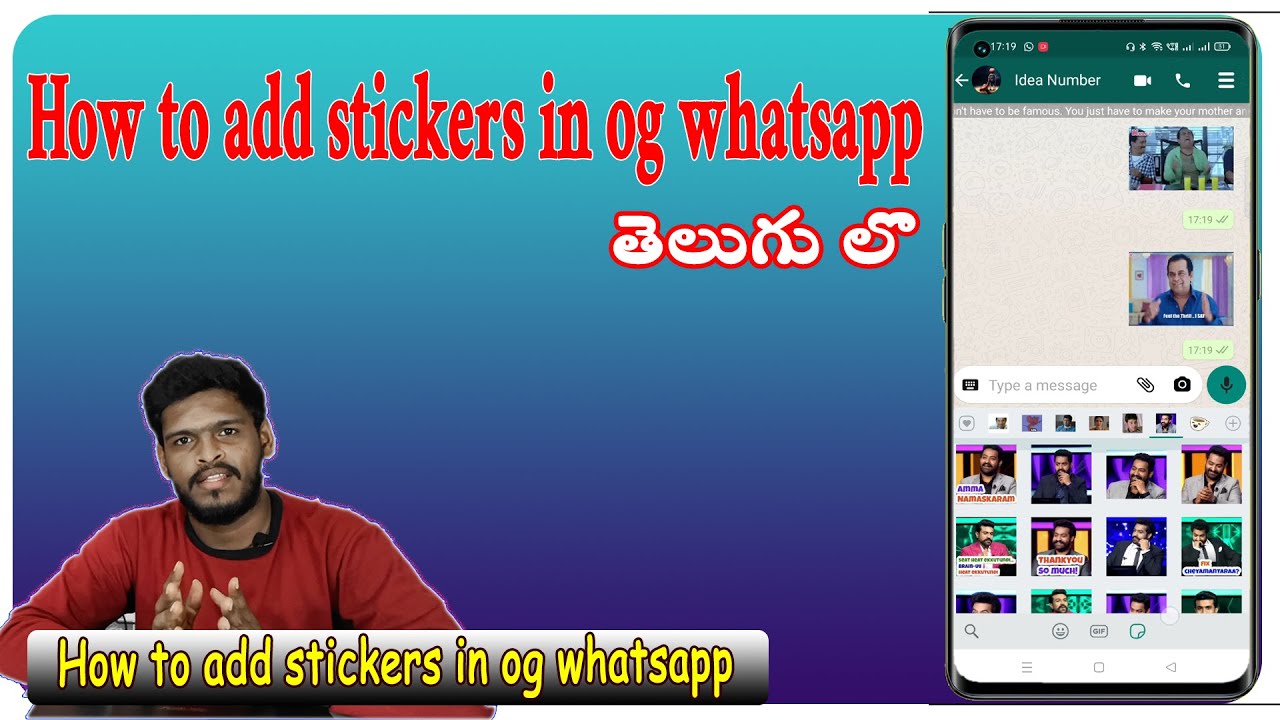 How to add stickers in o OG WhatsApp || How to add stickers to OG Whatsapp in Telugu || Add stickers