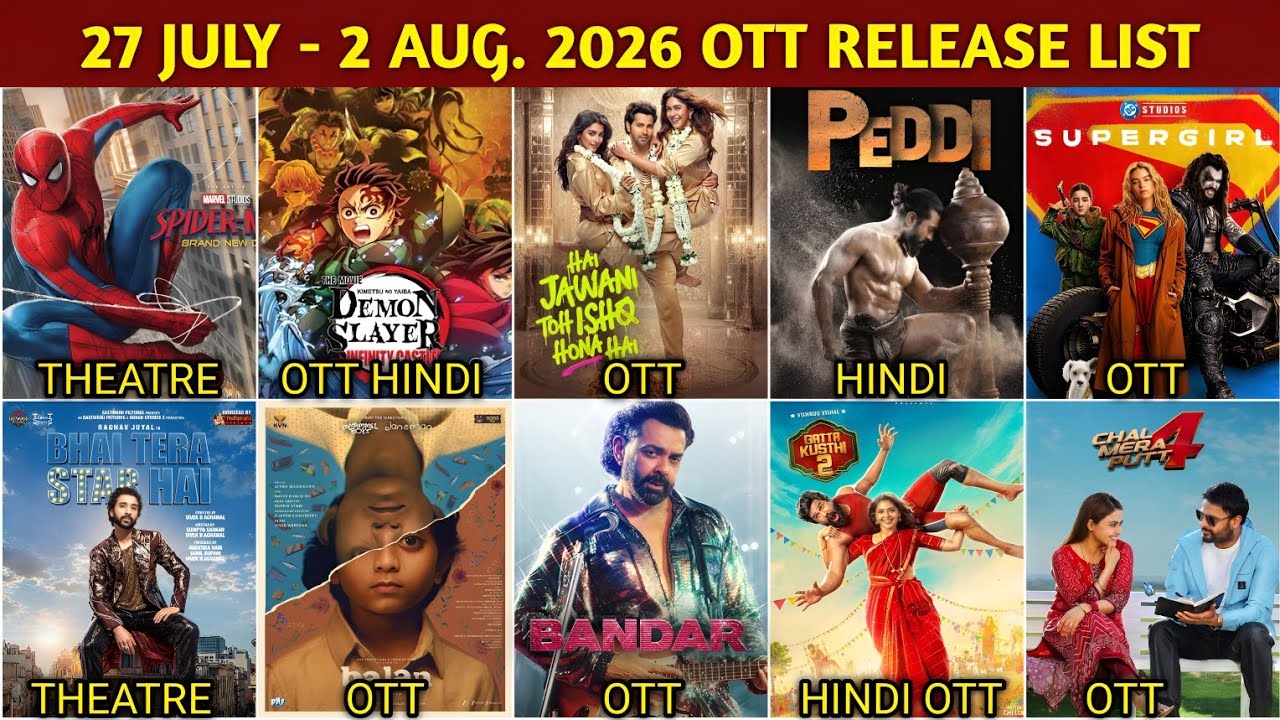 This Week 27 July - 2 August OTT Release Movies & Web Series Update | Peddi Hindi OTT | Netflix Zee5