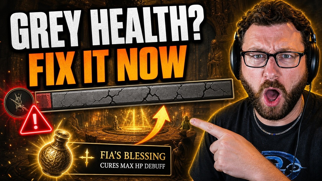 Elden Ring   HOW TO GET RID OF HEALTH DEBUFF - Baldachin's Blessing