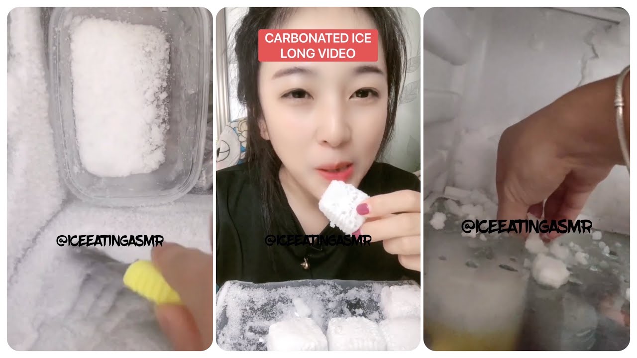 [ASMR] ICE SCRAPING & FREEZER FROST & CARBONATED ICE EATING VIDEOS 🤍 3