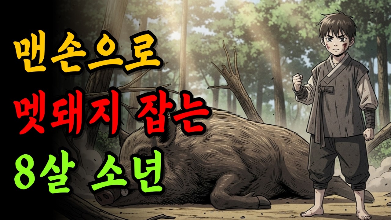 8살에 맨손으로 멧돼지 잡는 소년과 괴물 취급하는 마을 사람들, 과연 소년의 운명은? | 야담 옛날이야기 오디오북 수면동화 전설 민담