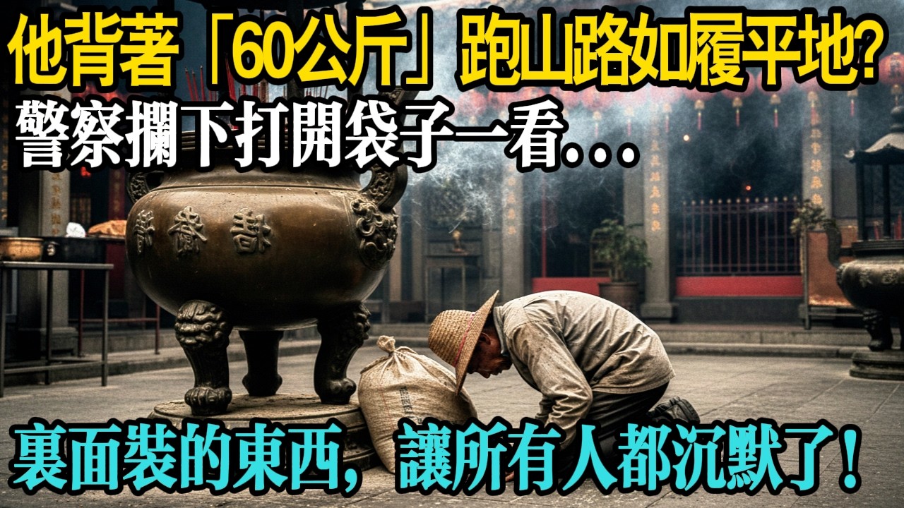 惊天奇案！他背著「60公斤金雞」跑山路如履平地？警察攔下打開袋子一看...裡面裝的東西，讓所有人都沉默了！