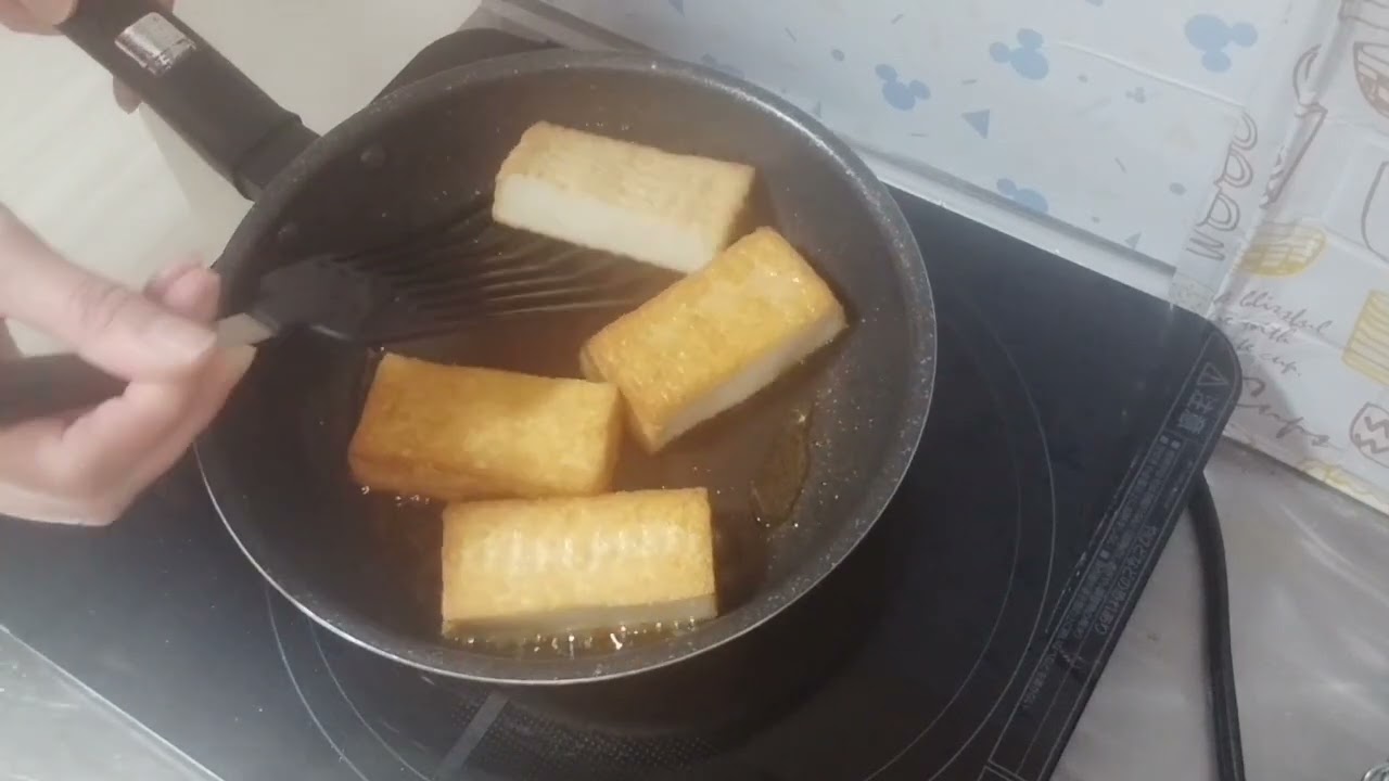 夜ご飯　絹あげをカリッと焼きました