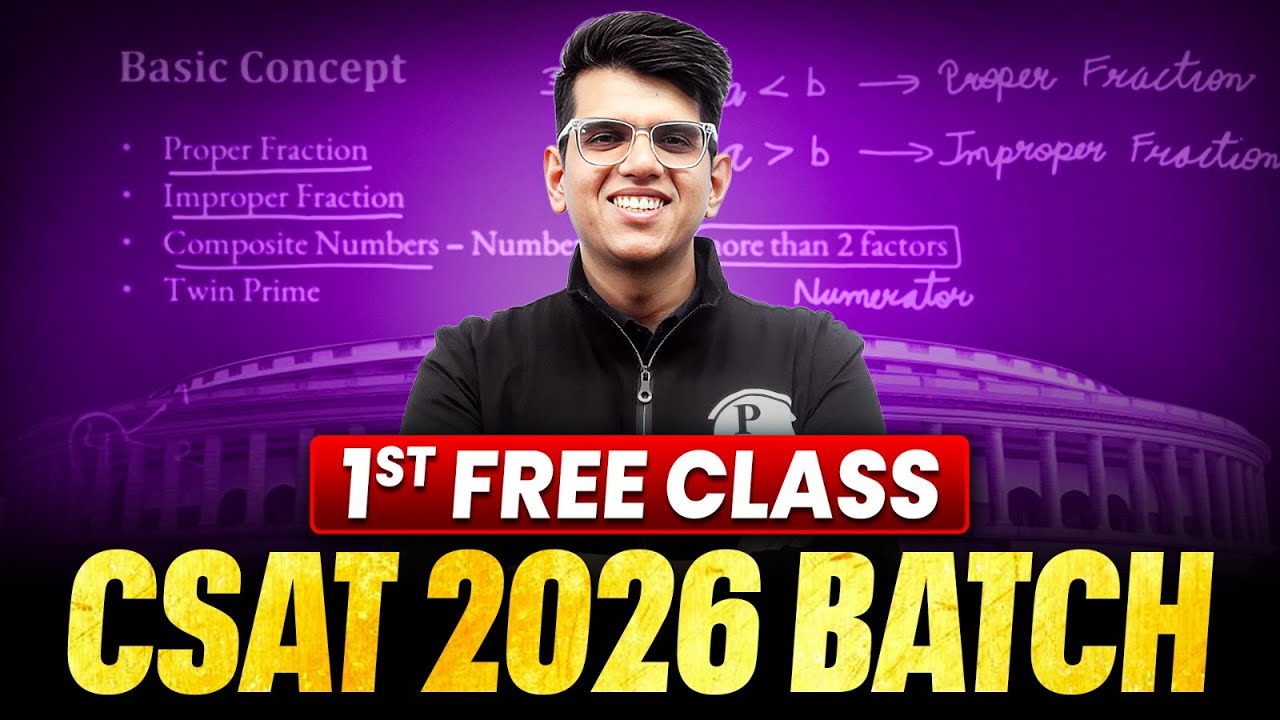 CSAT 2026 Batch - 1st Free Class | Basics of Maths by Manjeet Sir | PW OnlyIAS
