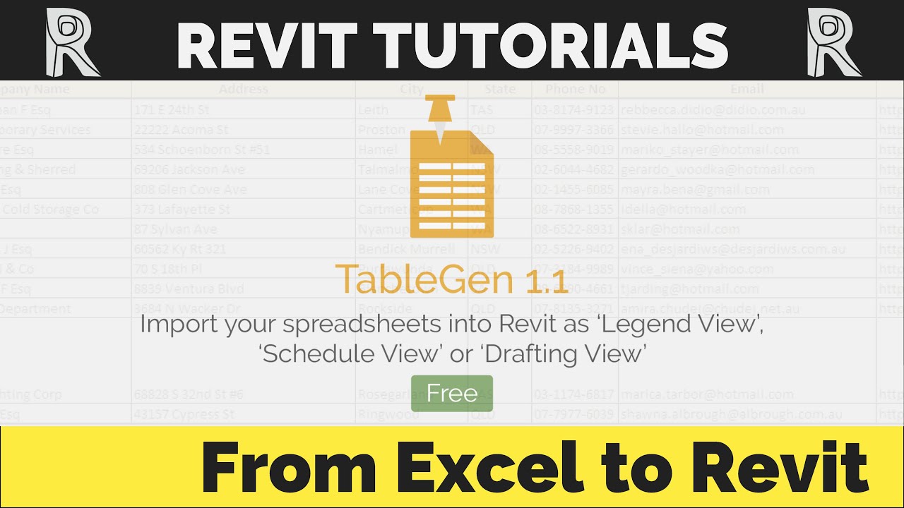 DiRoots | TableGen| FREE Plugins for Revit