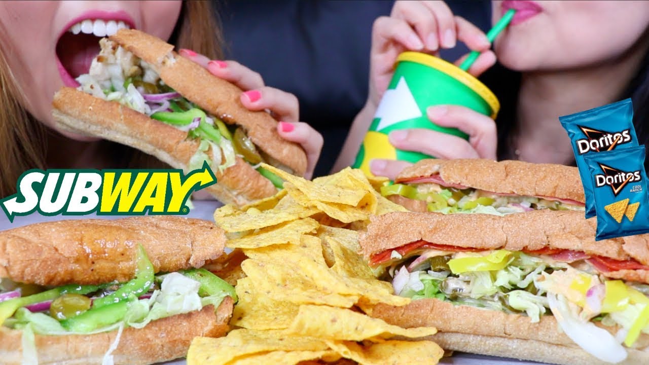 ASMR SUBWAY SPICY ITALIAN AND CHICKEN SUB SANDWICHES | Kim&Liz ASMR