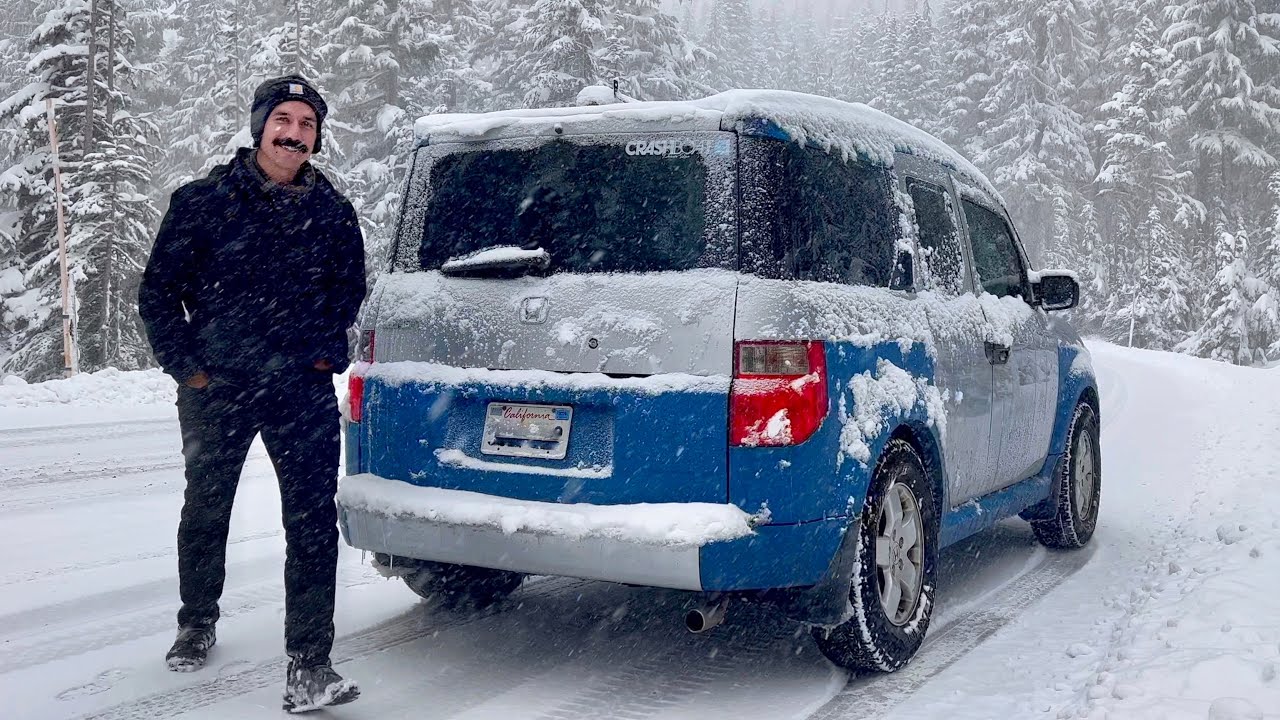Living In My Car During A Snow Storm | My First Snow Experience
