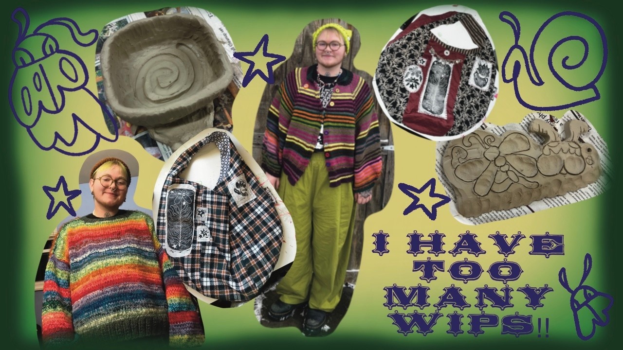 Yappy Wip podcast no 1: Knitting, Crochet, Ceramics, AND Sewing!! ADHD Mess