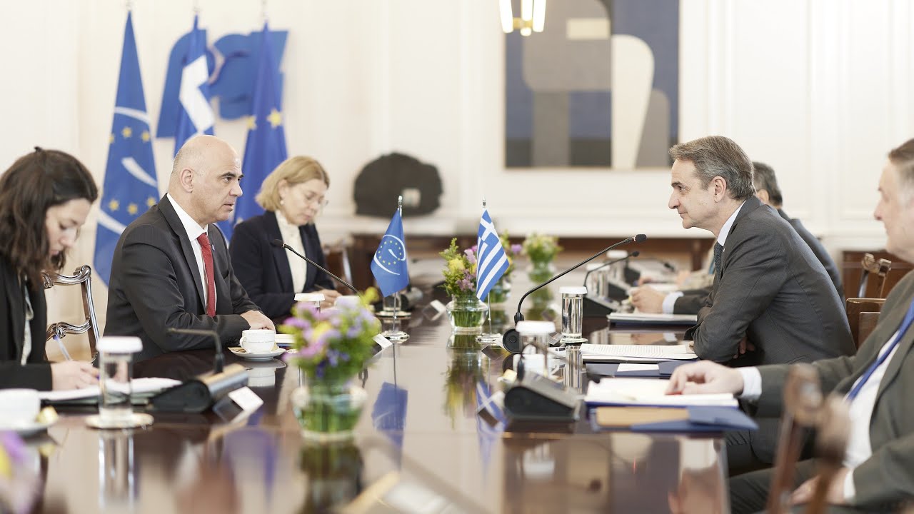 Встреча Кириакоса Мицотакиса с Генеральным секретарем Совета Европы Аленом Берсе