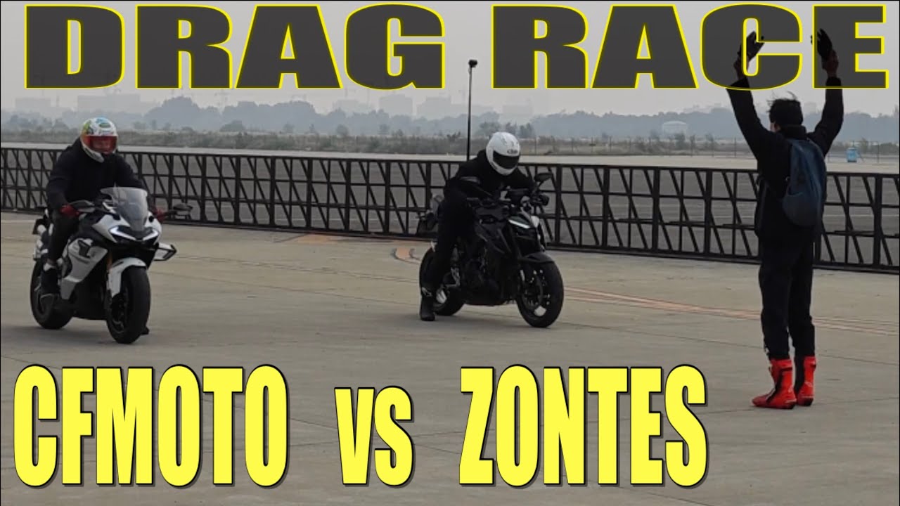 CFMOTO 750SR-S против ZONTES 703R | Drag Race | 0-100 | Dragy | Английский |