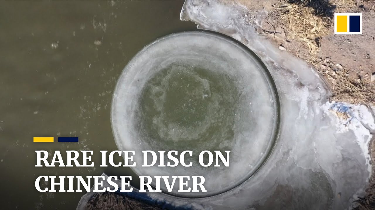 Rare ice disc forms on Inner Mongolia river in China as result of extreme cold