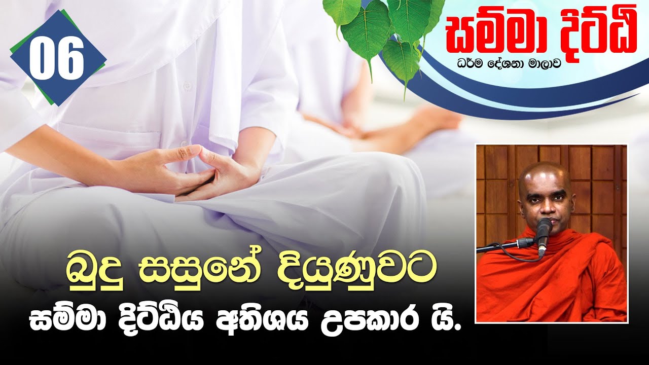 06) බුදු සසුනේ දියුණුවට සම්මා දිට්ඨිය අතිශය උපකාර යි. | සම්මා දිට්ඨි ධර්ම දේශනා මාලාව