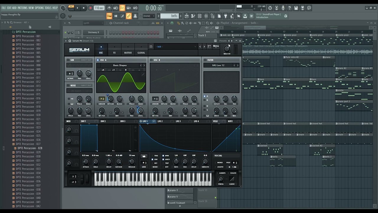 Doki Doki  Literature Club Main Theme - FL Studio Remake, all MIDI and Synthesizers shown