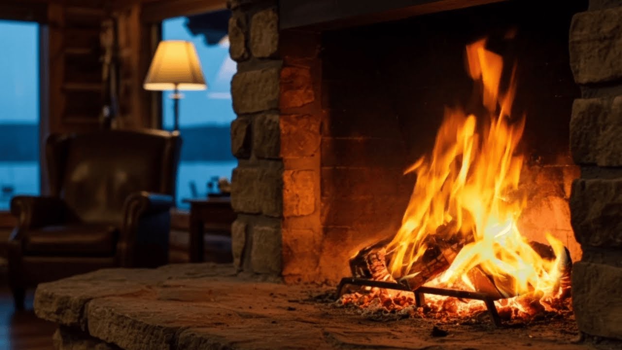 Gentle Stone Fireplace 🔥 | Natural Fire Sounds for Calm Focus (1 Hour)