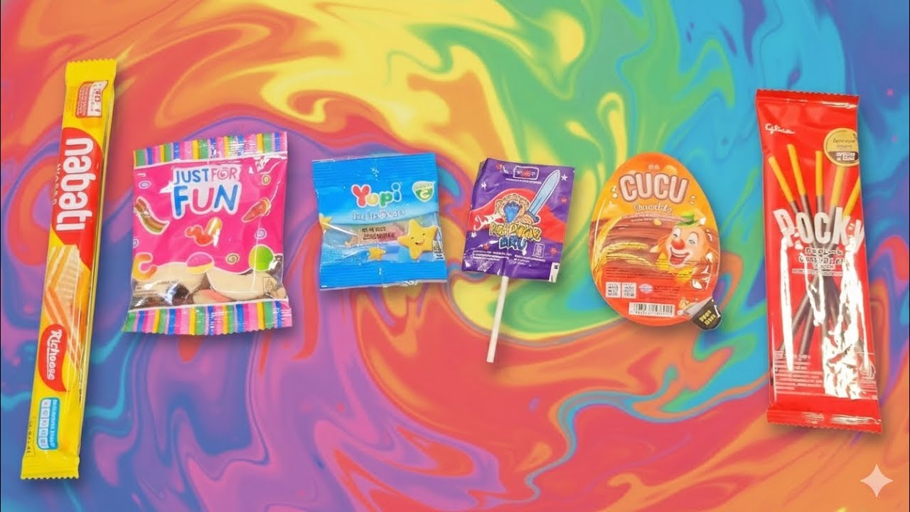ASMR Most Popular Candys / several lots of colorful rainbow lollipop candy / unpacking chocolate eat