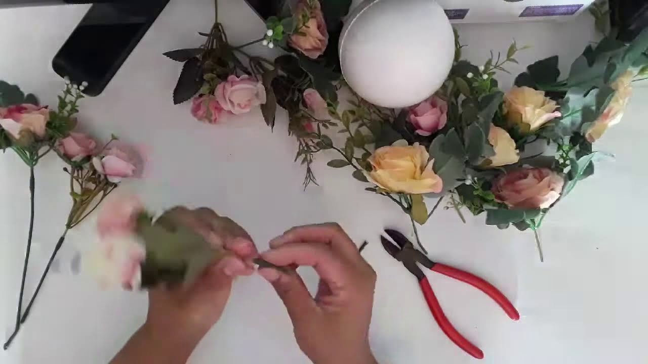 #Diy/Arranjo com bola de isopor
