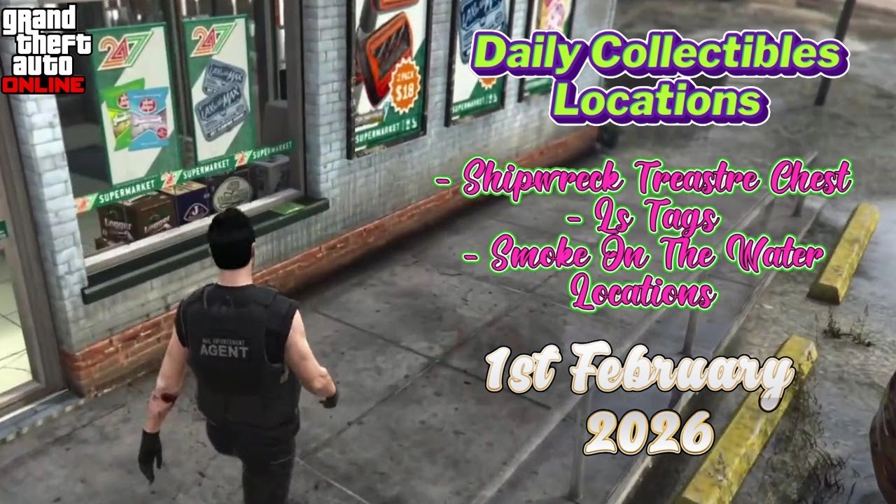 Daily Collectibles Locations Shipwreck Treasure Chest, LS Tags and Smoke On The Water Today GTA