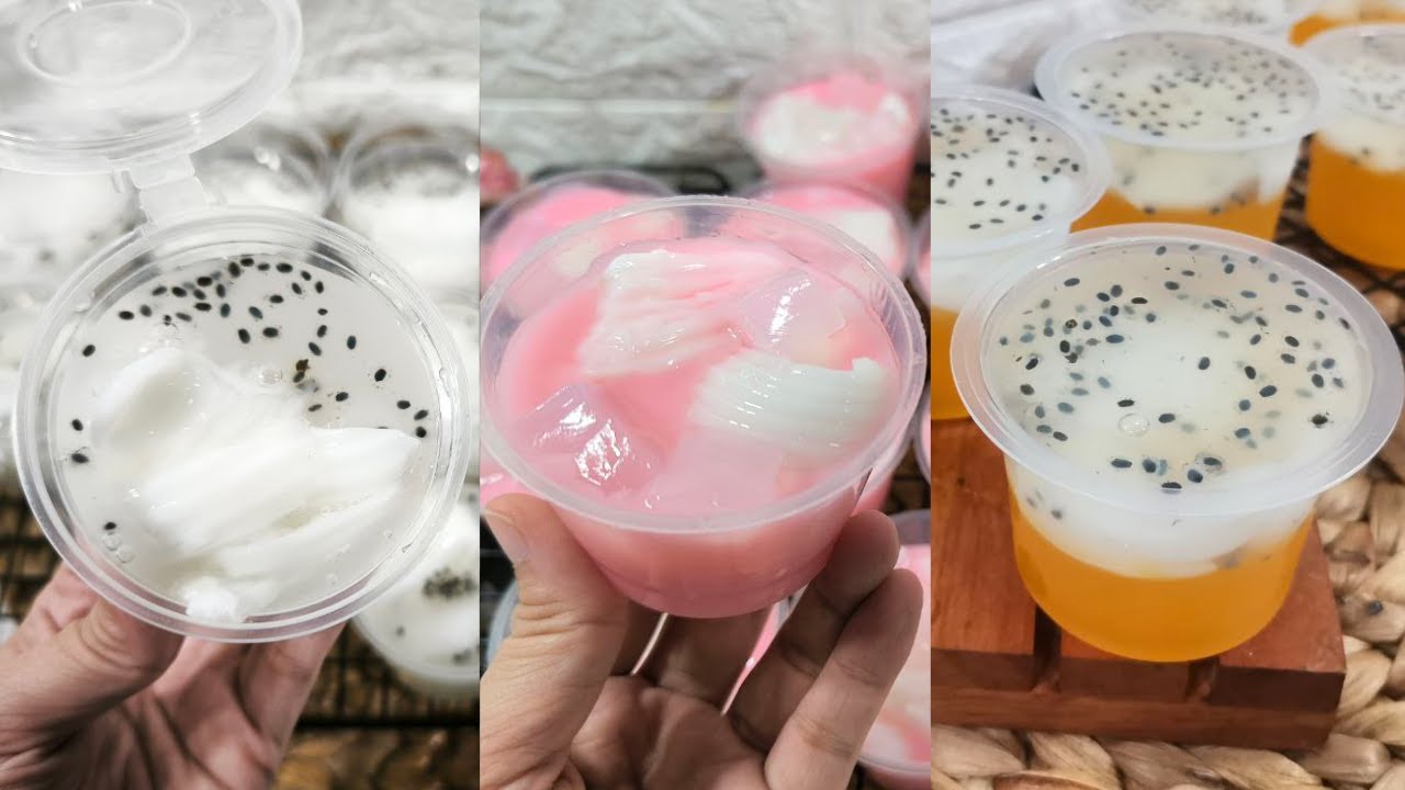 Tambahkan dengan 1 bungkus jelly kelapa, 3 puding ini semakin enak rasanya || Ide jualan puding cup