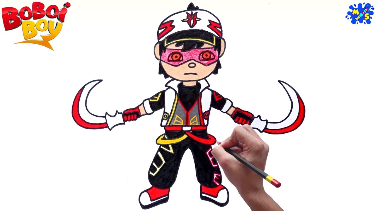 How to draw Boboiboy Supra ||  Element Fusion Thunderstorm and Solar