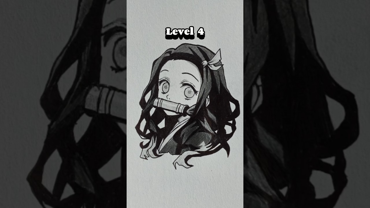 how to draw nezuko in different levels #anime#drawing #art