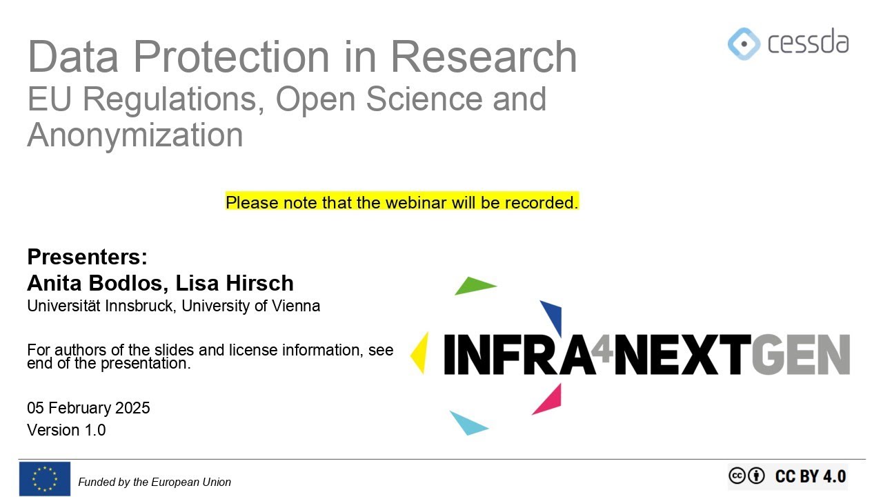 Webinar: Data Protection in Research