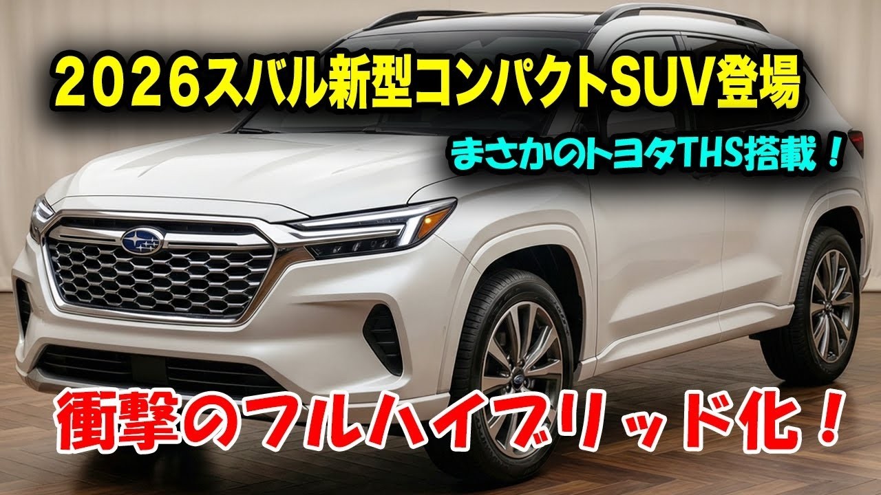 ２０２６スバル新型コンパクトSUV登場、衝撃のフルハイブリッド化！次世代eボクサー搭載で燃費革命、価格は300万円超えの衝撃