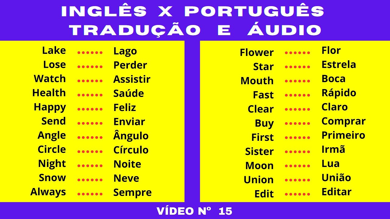 15º - INGLÊS E PORTUGUÊS: Iniciante e Intermediário / Tradução e Áudio / Facilitar a Compreensão