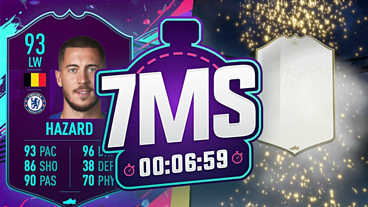 ICON PACKED!! POTM HAZARD 7 MINUTE SQUAD BUILDER!! - FIFA 19 ULTIMATE TEAM