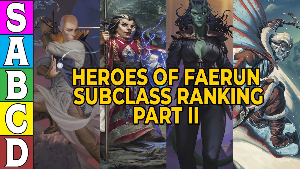 Heroes of Faerun Subclass Tier Ranking (Part 2)