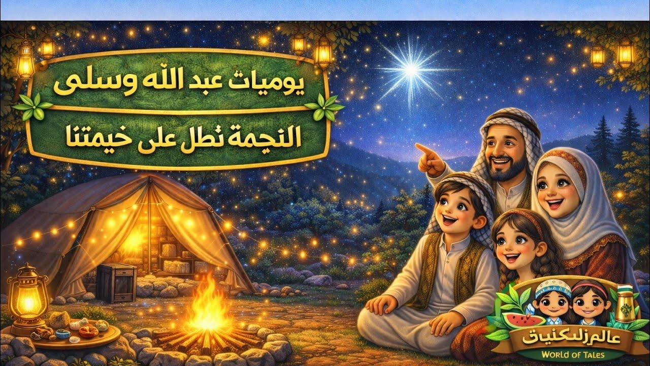 النجمة ⭐التي تطل على خيمتنا ⭐يوميات عبد الله وسلمى. 