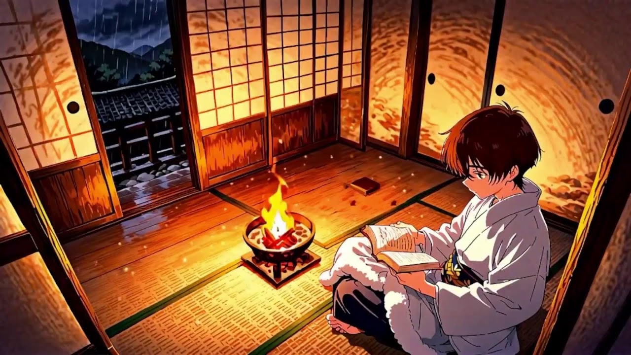 🎵Zen Ambient LoFi Music | 📔 Study, Focus or Relax with Soft Rain and Fire Crackle Sounds Vol. 29